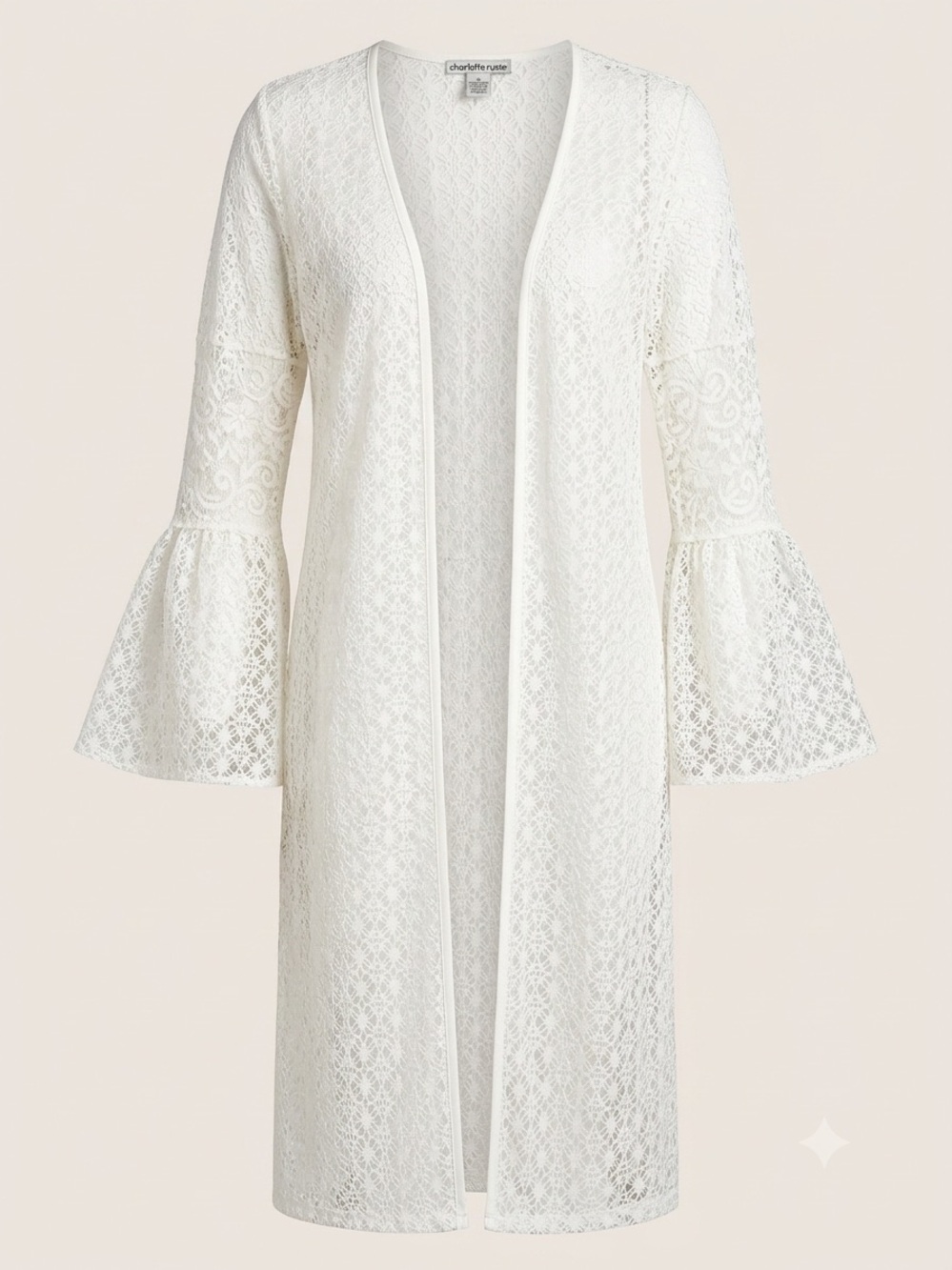 Festival White Lace BellSleeve Duster Whimsical Fairycore Romantic Size M/L